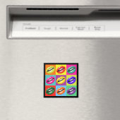 Pop Kunst tilt patroonontwerp Magnet (Insitu (Vaatwasser))