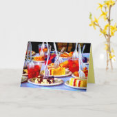 Pop Kunst Voedingsdesserts maken forks kleurrijk Kaart (Gele Bloem)