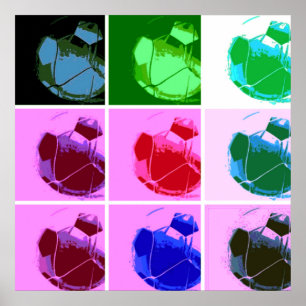 Pop Kunst Voetbal - Europees Football Poster