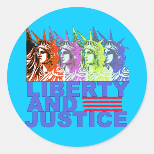 Pop Kunst Vrijheidsbeeld Producten Ronde Sticker (Voorkant)