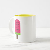 Pop Kunst watermeloen schattige fruitpaprika Tweekleurige Koffiemok (Voorkant links)