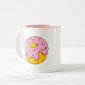 Pop Kunst watermeloen schattige fruitpaprika Tweekleurige Koffiemok (Voorkant links)