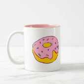 Pop Kunst watermeloen schattige fruitpaprika Tweekleurige Koffiemok (Links)