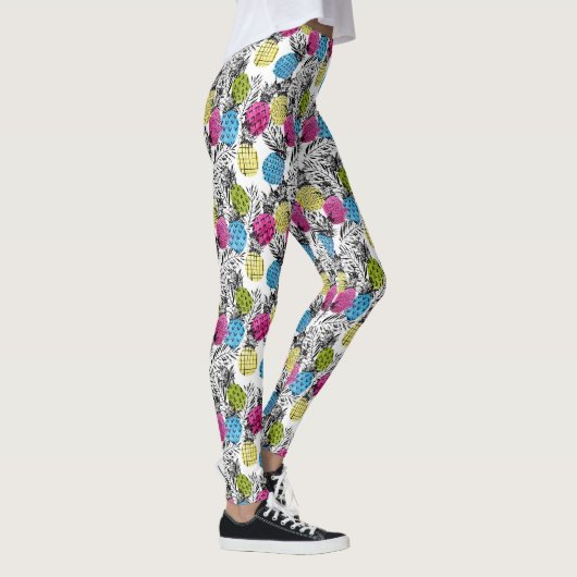 Pop kunstananassen en palmbladeren 2 leggings (Rechts)