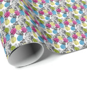 Pop kunstananassen en palmbladeren cadeaupapier (Rol Hoek)