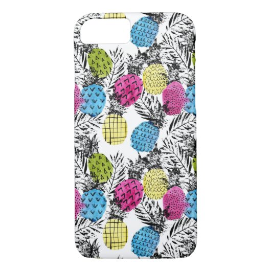 Pop kunstananassen en palmbladeren Case-Mate iPhone case (Achterkant)
