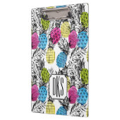 Pop kunstananassen en palmbladeren | Monogram Klembord (Links)