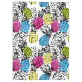 Pop kunstananassen en palmbladeren | Monogram Klembord (Achterkant)