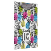 Pop kunstananassen en palmbladeren | Monogram Klembord (Rechts)