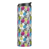 Pop kunstananassen en palmbladeren | Monogram Thermosbeker (Gedraaid links)