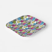 Pop kunstananassen en palmbladeren papieren bordje (Gebogen)