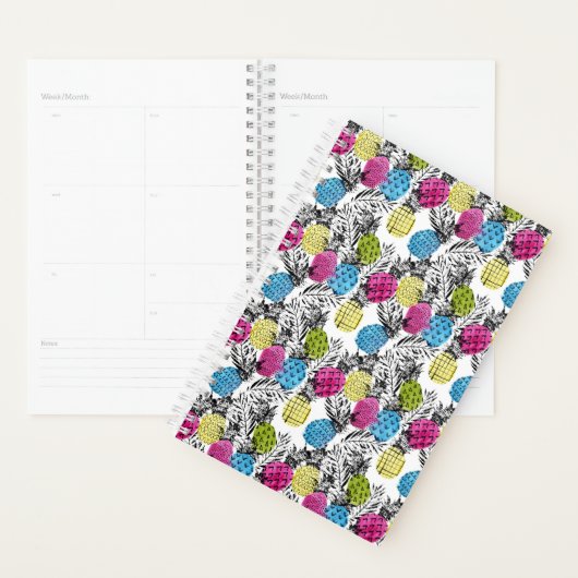 Pop kunstananassen en palmbladeren planner (Display)