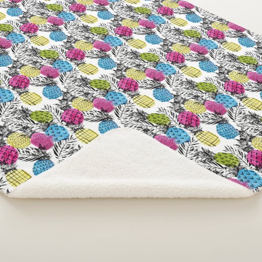 Pop kunstananassen en palmbladeren sherpa deken (3/4)