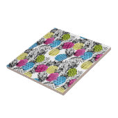 Pop kunstananassen en palmbladeren tegeltje (Zijkant)