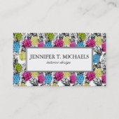 Pop kunstananassen en palmbladeren visitekaartje (Voorkant)