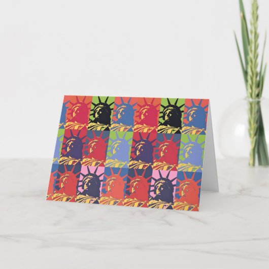 Pop Kunstbeeld van Liberty American Kaart (Voorkant)