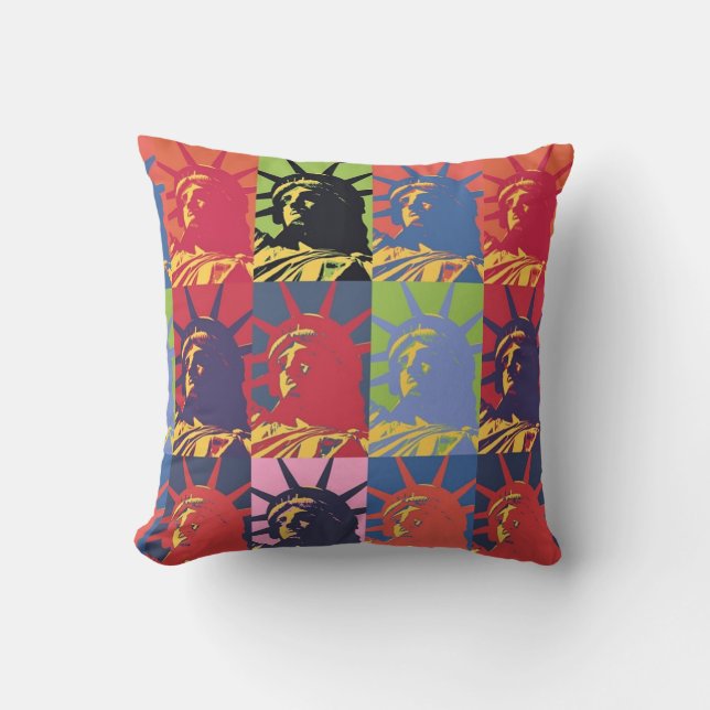 Pop Kunstbeeld van Liberty American Kussen (Voorkant)