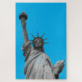 Pop Kunstbeeld van Liberty Blue Grey New York Legpuzzel (Verticaal)