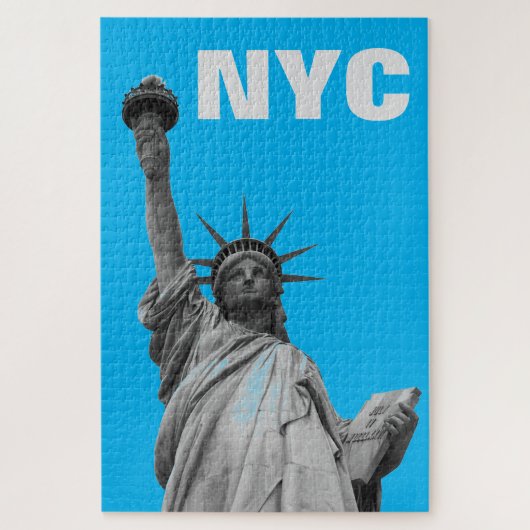Pop Kunstbeeld van Liberty Blue New York City Legpuzzel (Verticaal)