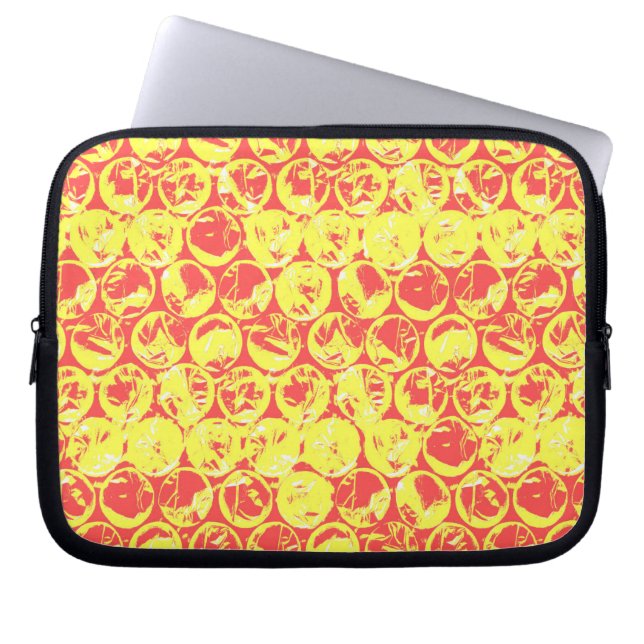 Pop kunstborrelen laptop sleeve (Voorkant)