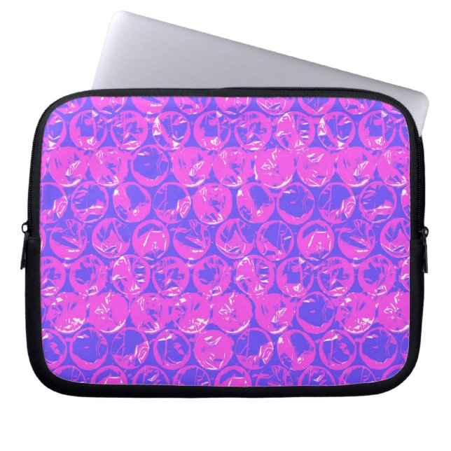 Pop kunstborrelen laptop sleeve (Voorkant)