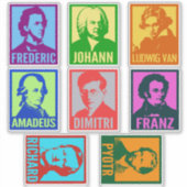 Pop Kunstcomponisten | Kleurrijke Mod Custom Cut V Sticker (Voorkant)