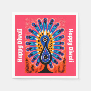 🦚 Pop Kunstfestival van Lichten: Diwali Peacock Servet