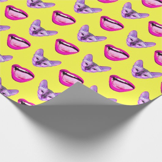 Pop Kunstkatten Verpakkingspapier Cadeaupapier (Hoek)