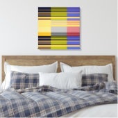 Pop Kunstkleurig Stripes Patrooncanvas Canvas Afdruk (Insitu (Slaapkamer))