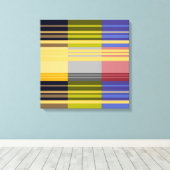 Pop Kunstkleurig Stripes Patrooncanvas Canvas Afdruk (Insitu (Houten vloer))