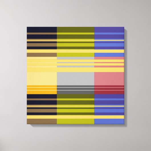 Pop Kunstkleurig Stripes Patrooncanvas Canvas Afdruk (Voorkant)