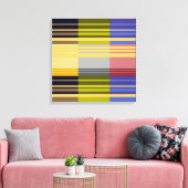 Pop Kunstkleurig Stripes Patrooncanvas Canvas Afdruk (Insitu (Woonkamer))