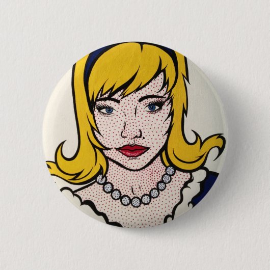 Pop Kunstknop van een vrouw Ronde Button 5,7 Cm (Voorkant)