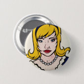 Pop Kunstknop van een vrouw Ronde Button 5,7 Cm (Voorkant /achterkant)