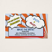 Pop kunstkomische stijl Sla de datum op Visitekaartje (Voorkant)
