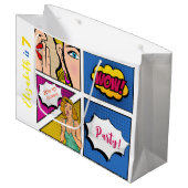 Pop kunstmeisje komische verjaardag groot cadeauzakje (Voorkant Gekanteld)