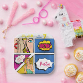 Pop kunstmeisje komische verjaardag papieren bordje (Feest)