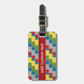 Pop Kunstpatroonkleurige stenen voor jongens Bagagelabel (Voorkant verticaal)