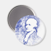 Pop Kunstportret Alexander Hamilton in blauw Magneet (Voorkant / Achterkant)