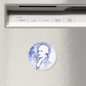 Pop Kunstportret Alexander Hamilton in blauw Magneet (Insitu (Vaatwasser))