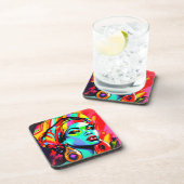 Pop Kunstportret Bier Onderzetter (Rechterzijde)