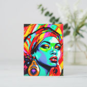 Pop Kunstportret Briefkaart (Staand voorkant)