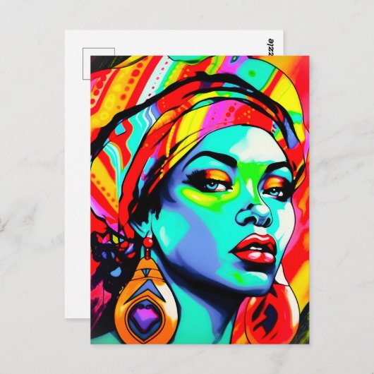 Pop Kunstportret Briefkaart (Voorkant / Achterkant)