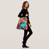 Pop Kunstportret Crossbody Tas (Op model)