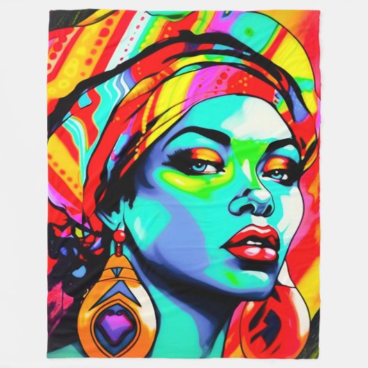 Pop Kunstportret Fleece Deken (Voorkant)