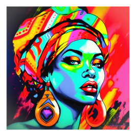 Pop Kunstportret Foto Afdruk