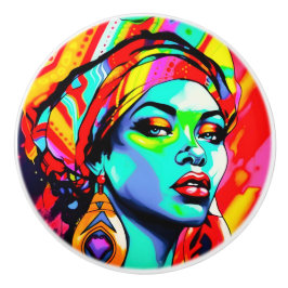 Pop Kunstportret Keramische Knop