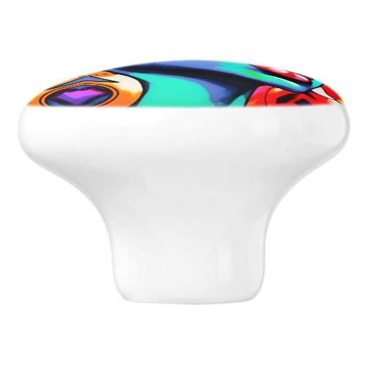 Pop Kunstportret Keramische Knop (Zijkant)