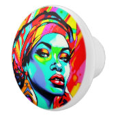 Pop Kunstportret Keramische Knop (Rechts)
