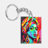 Pop Kunstportret Sleutelhanger (Voorkant Links)